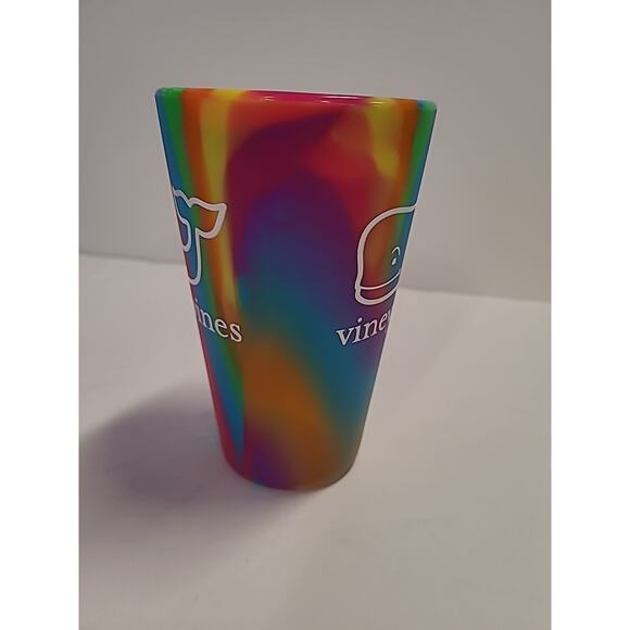 Silipint Cup Tie Dye Multicolor Vineyard Vines Logo Unbreakable Silicone Rainbow - Picture 5 of 9